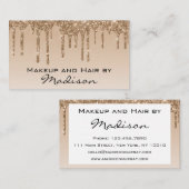 Glam Gold Drilling Glitzer Tropfen Makeup Artist Visitenkarte (Vorne/Hinten)