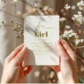 Glam Gold eine Girl-Baby-Dusche Einladung