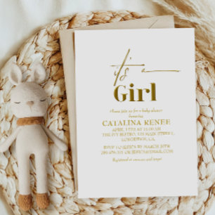 Glam Gold eine Girl-Baby-Dusche Einladung