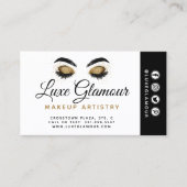 Glam Gold Eye Lashes Brow Beauty Bar Termin Visitenkarte (Vorderseite)
