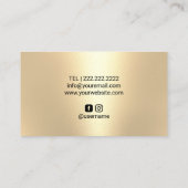 Glam Gold Eyelash Beauty Salon Makeup Artist Visitenkarte (Rückseite)