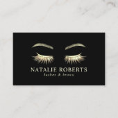 Glam Gold Eyelash Beauty Salon Makeup Artist Visitenkarte (Vorderseite)