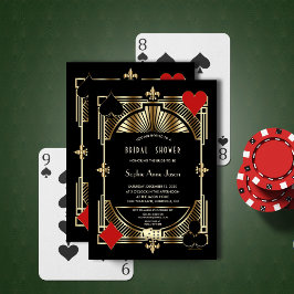 Glam Gold Fleur-de-lis Gatsby Style Brautparty Einladung