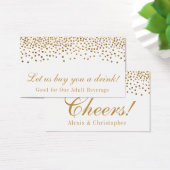 Glam Gold Foil Confetti Dots Wedding Drinks Ticket (Schreibtisch)