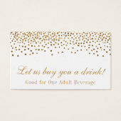Glam Gold Foil Confetti Dots Wedding Drinks Ticket (Vorderseite)