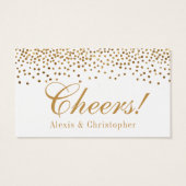 Glam Gold Foil Confetti Dots Wedding Drinks Ticket (Rückseite)