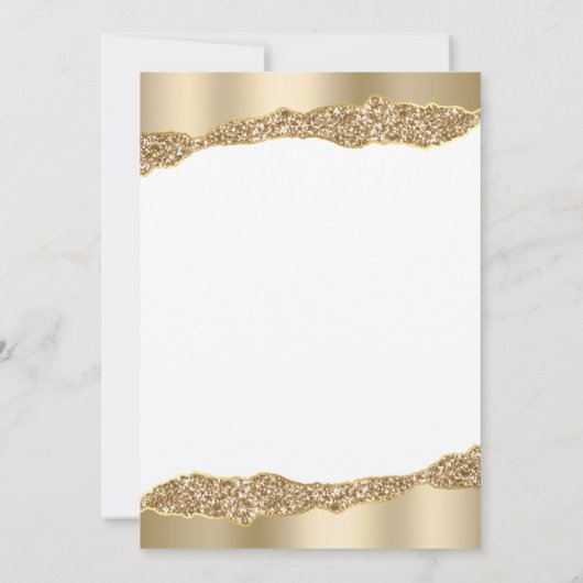 Glam Gold Foil Glitzer Quinceañera Einladung (Rückseite)