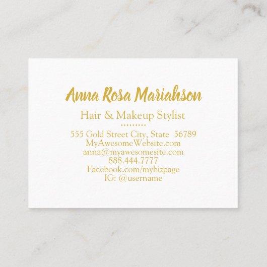 *~* Glam Gold Foil Lila Marmor Popular Chic Visitenkarte (Rückseite)