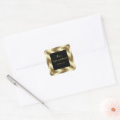 Glam Gold Foil und Black Wedding Custom Quadratischer Aufkleber (Umschlag)