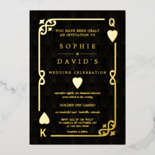 Glam GOLD FOLIE Casino Las Vegas Poker Hochzeit Folieneinladung