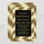 Glam Gold Found Black Brautparty laden ein Einladung (Vorne/Hinten)