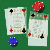 Glam Gold Frame Casino Las Vegas Poker Wedding Acryleinladungen