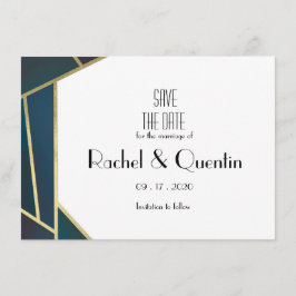 Glam Gold Geometric Art Deco Hochzeit speichern Da Save The Date