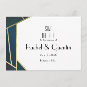 Glam Gold Geometric Art Deco Hochzeit speichern Da Save The Date