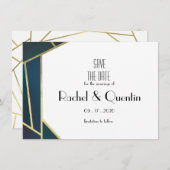 Glam Gold Geometric Art Deco Hochzeit speichern Da Save The Date (Vorne/Hinten)