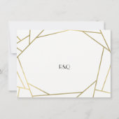 Glam Gold Geometric Art Deco Hochzeit speichern Da Save The Date (Rückseite)