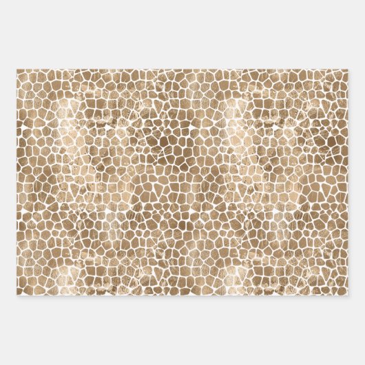 Glam Gold Giraffe Print Geschenkpapier Set (Vorderseite)
