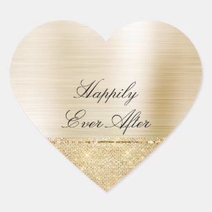 Glam Gold Glanz Herz-Aufkleber