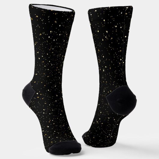 Glam gold glitter and sparkles on black image socken (Gewinkelt)