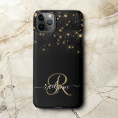 Glam Gold Glitter Diamond Sparkle Elegant Monogram iPhone Hülle
