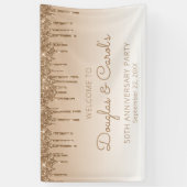 Glam Gold Glitter Drip 50th Anniversary Party Banner (Vertikal)