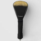 Glam Gold Glitter Jeweled Personalized Golf Headcover (Vorderseite)