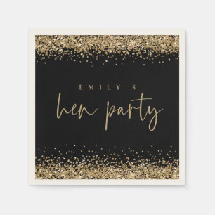 Glam Gold Glitter Name Junggesellinnenabschied Sch Serviette