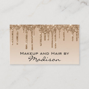 Glam Gold Glittertropfen Makeup-Artist Visitenkarte