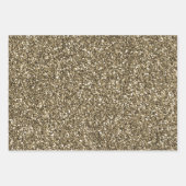 Glam Gold Glitz Glitzer Zebra Print Geschenkpapier Set (Vorderseite 2)