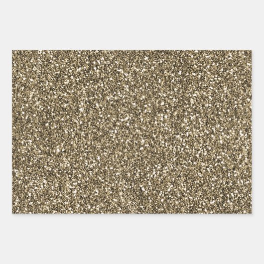 Glam Gold Glitz Glitzer Zebra Print Geschenkpapier Set (Vorderseite 2)