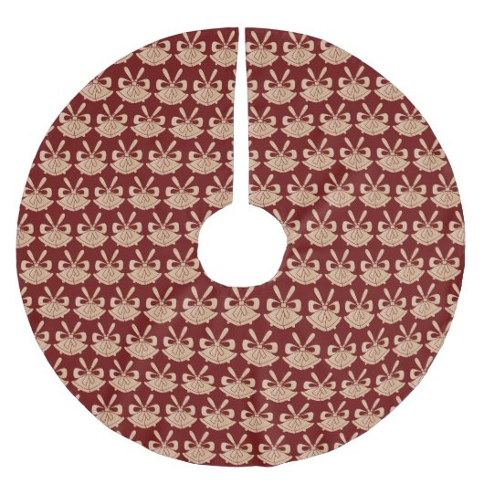 Glam Gold Glitzer Bells auf Weihnachten Polyester Weihnachtsbaumdecke (Vorderseite)