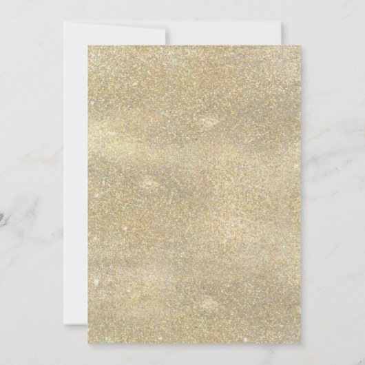 Glam Gold Glitzer Blush Bloral Baby Dusche Einladung (Rückseite)