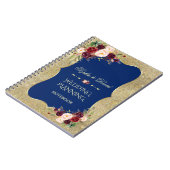 Glam Gold Glitzer Blush Bloral Wedding Planner Notizblock (Linke Seite)