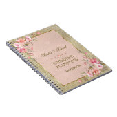 Glam Gold Glitzer Blush Bloral Wedding Planner Notizblock (Rechte Seite)
