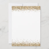 Glam Gold Glitzer Borders Verlobung Einladung (Rückseite)