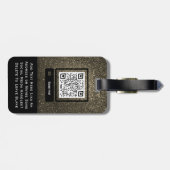 Glam Gold Glitzer Business Custom Logo, QR Code Gepäckanhänger (Rückseite horizontal)