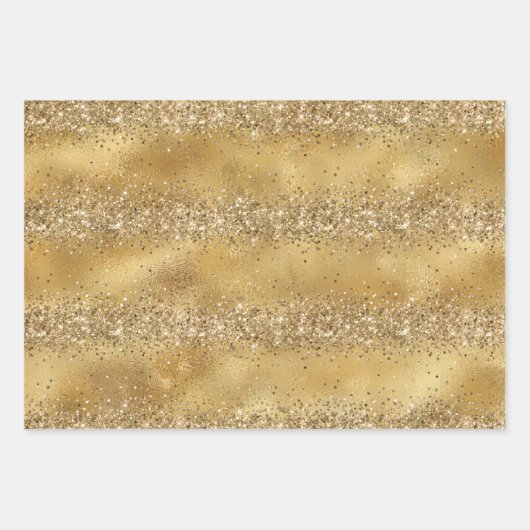 Glam Gold Glitzer Confetti      Geschenkpapier Set (Vorderseite 3)
