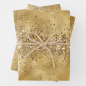 Glam Gold Glitzer Confetti      Geschenkpapier Set (Beispiel)