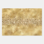 Glam Gold Glitzer Confetti      Geschenkpapier Set (Vorderseite)