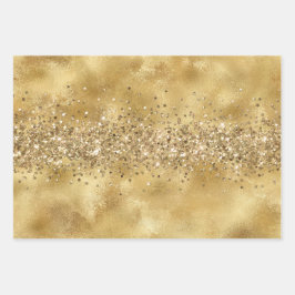 Glam Gold Glitzer Confetti Geschenkpapier Set