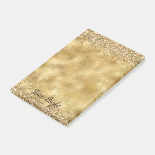 Glam Gold Glitzer Confetti      Post-it Klebezettel (angewinkelt)