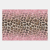 Glam Gold Glitzer Cream Leopard Glitzer Geschenkpapier Set (Vorderseite 3)
