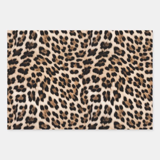 Glam Gold Glitzer Cream Leopard Glitzer Geschenkpapier Set (Vorderseite 2)