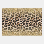 Glam Gold Glitzer Cream Leopard Glitzer Geschenkpapier Set (Vorderseite)