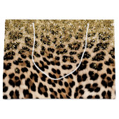 Glam Gold Glitzer Cream Leopard Glitzer Große Geschenktüte (Vorderseite)