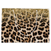 Glam Gold Glitzer Cream Leopard Glitzer Große Geschenktüte (Rückseite)