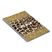 Glam Gold Glitzer Creme Leopard Print Notizblock (Rechte Seite)