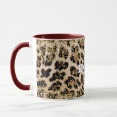 Glam Gold Glitzer Creme Leopard Print Tasse (Links)
