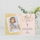 Glam Gold Glitzer danke Ihnen ersten Kommune Foto (Stehend Vorderseite)