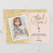 Glam Gold Glitzer danke Ihnen ersten Kommune Foto (Vorne/Hinten)